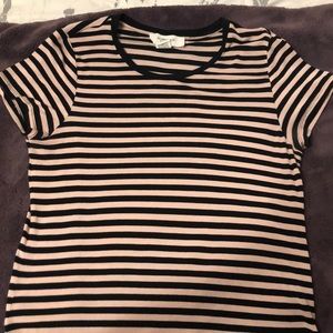black & beige striped shirt